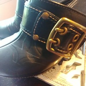 Coach black leather clogs sz 7.5